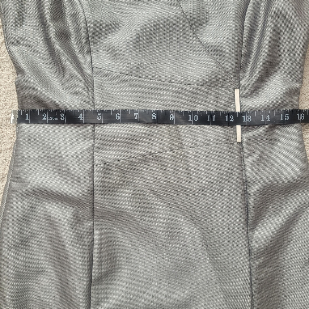 *NWT* Marvin Richards Sophisticated Wrap Style Metallic Gray Dress Size 8 - Picture 8 of 14